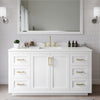 Custom image for White with Brushed Gold Trim / White Quartz / No Mirror