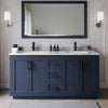 Custom image for Dark Blue with Matte Black Trim / White Carrara Marble / No Mirror