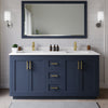 Custom image for Dark Blue with Brushed Gold Trim / White Cultured Marble / 58