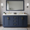 Custom image for Dark Blue with Brushed Gold Trim / White Quartz / 58