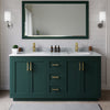 Custom image for Green with Brushed Gold Trim / White Carrara Marble / 58