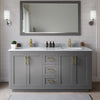 Custom image for Dark Gray with Brushed Gold Trim / White Carrara Marble / No Mirror
