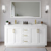 Custom image for White with Brushed Gold Trim / Carrara Cultured Marble / 58