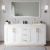 Custom image for White with Brushed Gold Trim / White Quartz / No Mirror