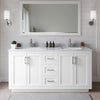 Custom image for White with Brushed Nickel Trim / White Carrara Marble / No Mirror
