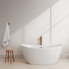 Custom image for White with Polished Chrome Trim and Brushed Gold Faucet / 60