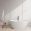Custom image for White with Shiny White Trim and Brushed Nickel Faucet / 60