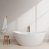 Custom image for White with Shiny White Trim and Brushed Gold Faucet / 66