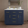 Custom image for Dark Blue with Brushed Gold Trim / Giotto Quartz / No Mirror