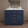 Custom image for Dark Blue with Brushed Nickel Trim / Carrara Cultured Marble / No Mirror