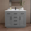 Custom image for Dark Gray with Matte Black Trim / Carrara Cultured Marble / No Mirror