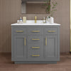 Custom image for Dark Gray with Brushed Gold Trim / White Quartz / No Mirror