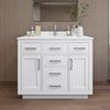 Custom image for White with Brushed Nickel Trim / White Quartz / No Mirror