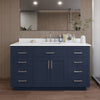 Custom image for Dark Blue with Brushed Nickel Trim / White Quartz / No Mirror