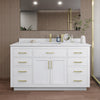 Custom image for White with Brushed Gold Trim / Giotto Quartz / No Mirror