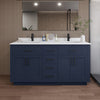 Custom image for Dark Blue with Matte Black Trim / White Cultured Marble / No Mirror