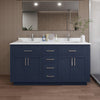 Custom image for Dark Blue with Brushed Nickel Trim / White Quartz / No Mirror