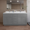 Custom image for Dark Gray with Brushed Nickel Trim / White Quartz / No Mirror