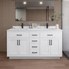 Custom image for White with Matte Black Trim / White Cultured Marble / No Mirror