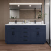 Custom image for Dark Blue with Matte Black Trim / Carrara Cultured Marble / No Mirror