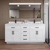 Custom image for White with Matte Black Trim / Carrara Cultured Marble / No Mirror