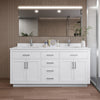 Custom image for White with Brushed Nickel Trim / Carrara Cultured Marble / No Mirror