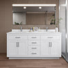 Custom image for White with Brushed Nickel Trim / White Quartz / No Mirror