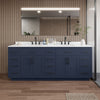 Custom image for Dark Blue with Matte Black Trim / White Quartz / No Mirror