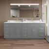 Custom image for Dark Gray with Brushed Gold Trim / White Quartz / No Mirror