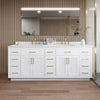 Custom image for White with Brushed Gold Trim / Giotto Quartz / No Mirror