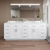 Custom image for White with Brushed Nickel Trim / White Quartz / No Mirror