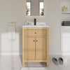 Custom image for Tanned Oak with Matte Black Trim / Carrara Cultured Marble / No Mirror