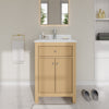 Custom image for Tanned Oak with Brushed Nickel Trim / Carrara Cultured Marble / No Mirror
