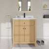 Custom image for Tanned Oak with Matte Black Trim / White Cultured Marble / No Mirror