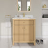 Custom image for Tanned Oak with Brushed Gold Trim / White Cultured Marble / No Mirror
