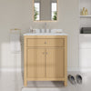 Custom image for Tanned Oak with Brushed Nickel Trim / Carrara Cultured Marble / No Mirror