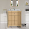 Custom image for Tanned Oak with Brushed Nickel Trim / Giotto Quartz / No Mirror