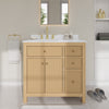 Custom image for Tanned Oak with Brushed Gold Trim / White Cultured Marble / No Mirror