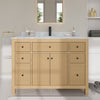 Custom image for Tanned Oak with Matte Black Trim / White Carrara Marble / No Mirror