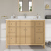 Custom image for Tanned Oak with Brushed Nickel Trim / White Quartz / No Mirror