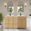Custom image for Tanned Oak with Matte Black Trim / Carrara Cultured Marble / No Mirror