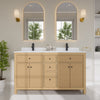 Custom image for Tanned Oak with Matte Black Trim / White Quartz / No Mirror