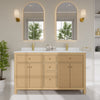 Custom image for Tanned Oak with Brushed Gold Trim / Carrara Cultured Marble / No Mirror