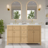 Custom image for Tanned Oak with Brushed Gold Trim / Carrara Cultured Marble / No Mirror
