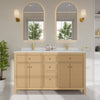 Custom image for Tanned Oak with Brushed Gold Trim / Giotto Quartz / No Mirror