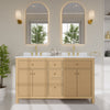 Custom image for Tanned Oak with Brushed Gold Trim / White Cultured Marble / No Mirror