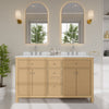 Custom image for Tanned Oak with Brushed Nickel Trim / Carrara Cultured Marble / No Mirror