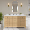 Custom image for Tanned Oak with Matte Black Trim / White Quartz / No Mirror