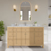 Custom image for Tanned Oak with Brushed Nickel Trim / White Carrara Marble / No Mirror