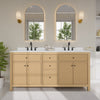 Custom image for Tanned Oak with Matte Black Trim / Carrara Cultured Marble / No Mirror